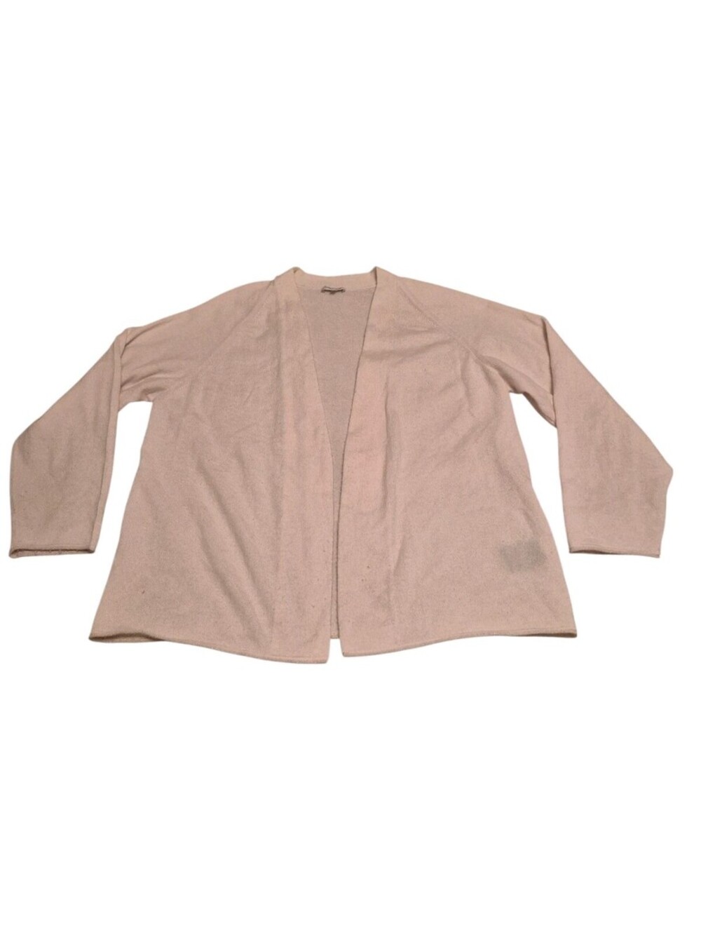 Lafayette 148 100% Cashmere Ivory Beige Open Cardigan Sweater Size Large